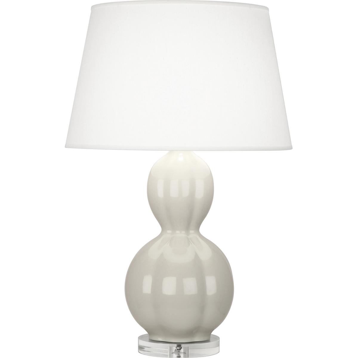 BW997 Williamsburg Randolph Table Lamp, Soft Gray Glazed Ceramic with Lucite Base - 30.63 x 10.25 in.