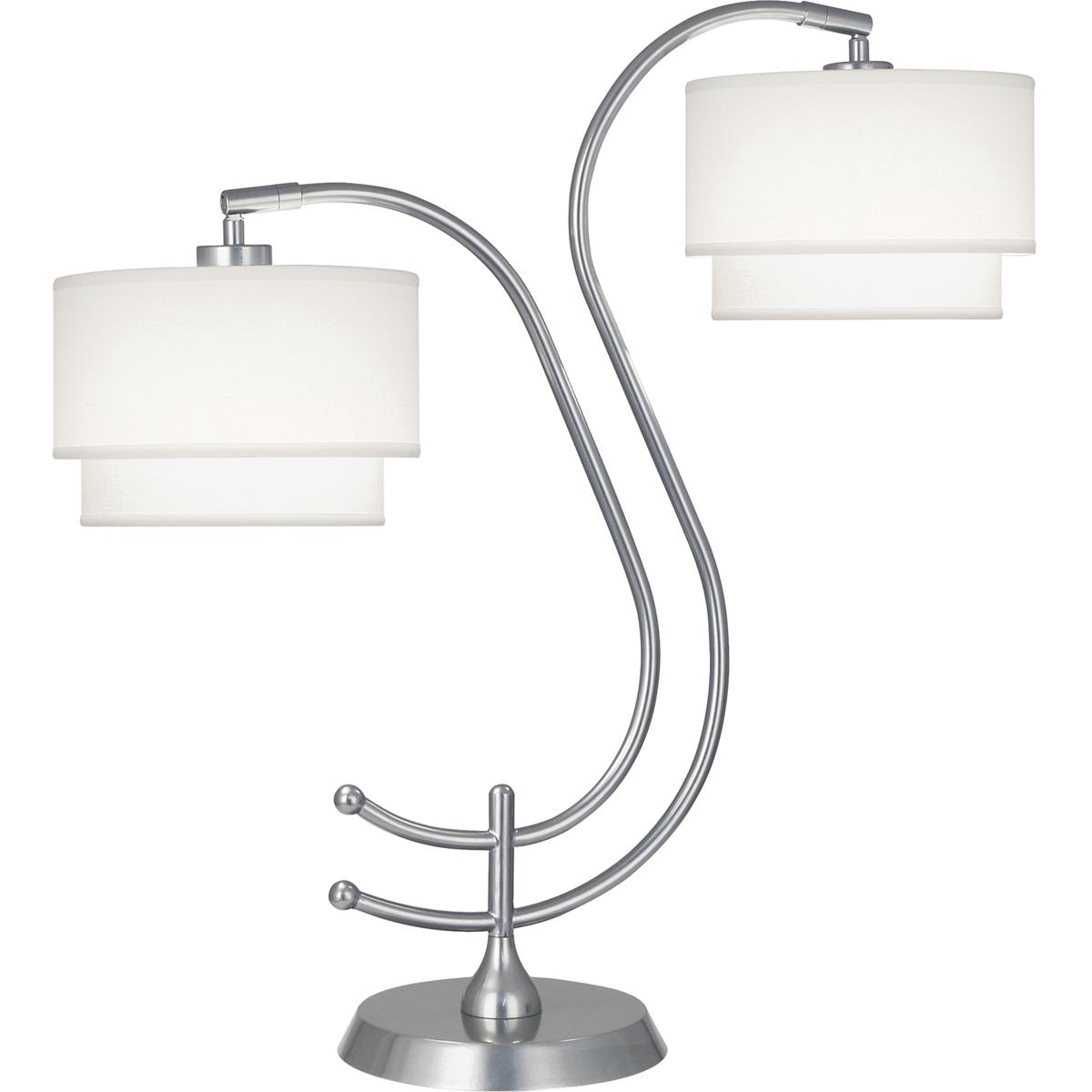 Robert Abbey C587 Charlee 25 inch 100 watt Chrome Table Lamp Portable Light in Ascot White