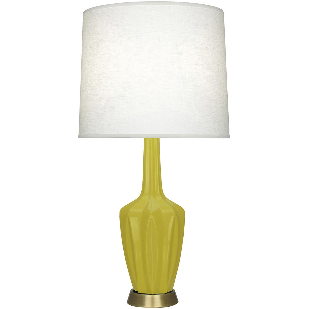 Robert Abbey CI36 Small Emma 30 inch 150 watt Citron Glazed Ceramic with Warm Brass Accent Lamp Portable Light