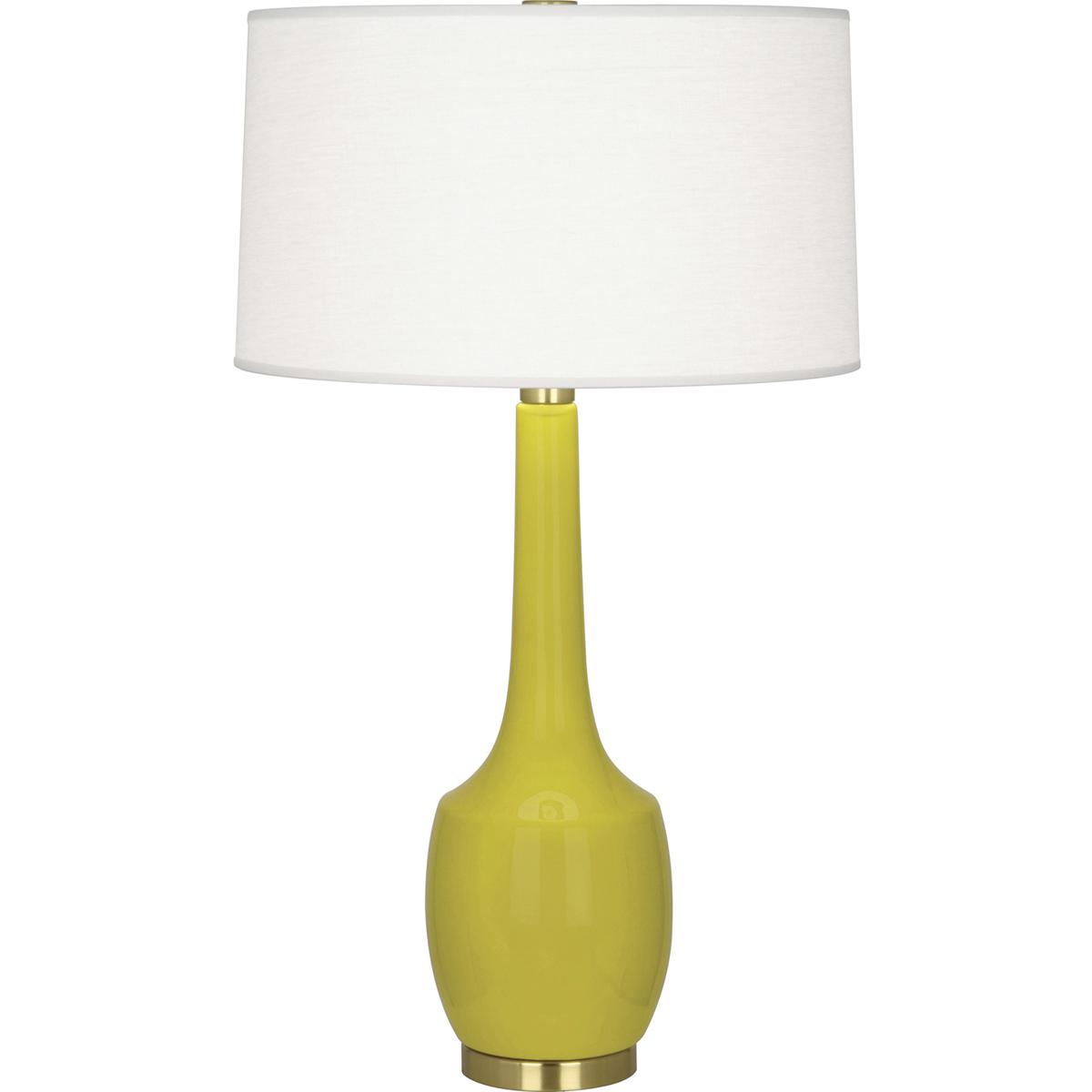 CI701 Citron Delilah Table Lamp, Citron Glazed Ceramic with Antique Brass - 34.31 x 8 in.