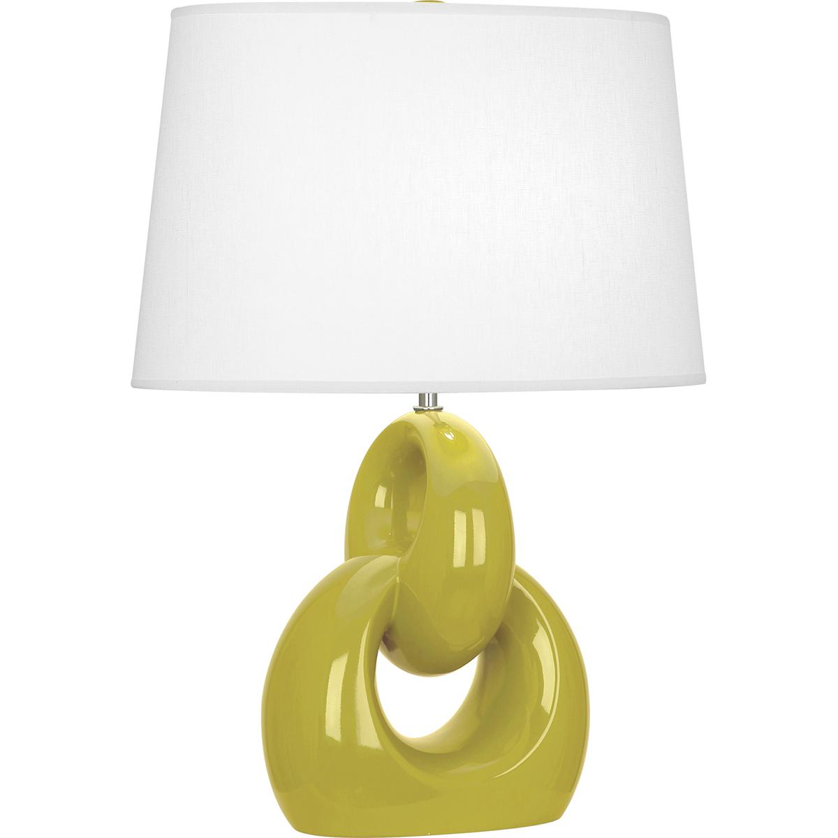 CI981 Citron Fusion Table Lamp, Citron Glazed Ceramic with Polished Nickel Accents - 27 x 11.25 in.