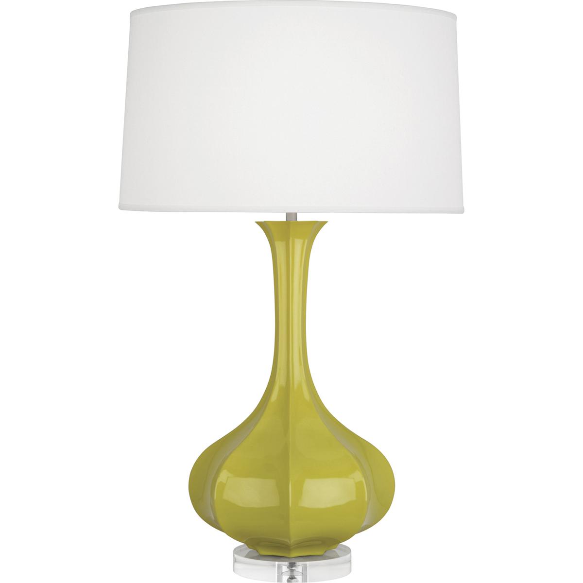 CI996 Citron Pike Table Lamp, Citron Glazed Ceramic with Lucite Base - 32.75 x 11.5 in.