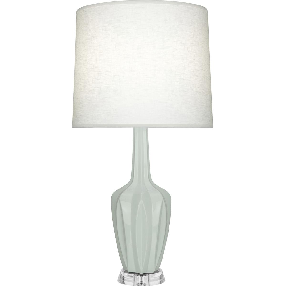 Robert Abbey CL37 Emma 34.25 inch 150 watt Celadon Glazed Ceramic with Polished Nickel and Lucite Table Lamp Portable Light