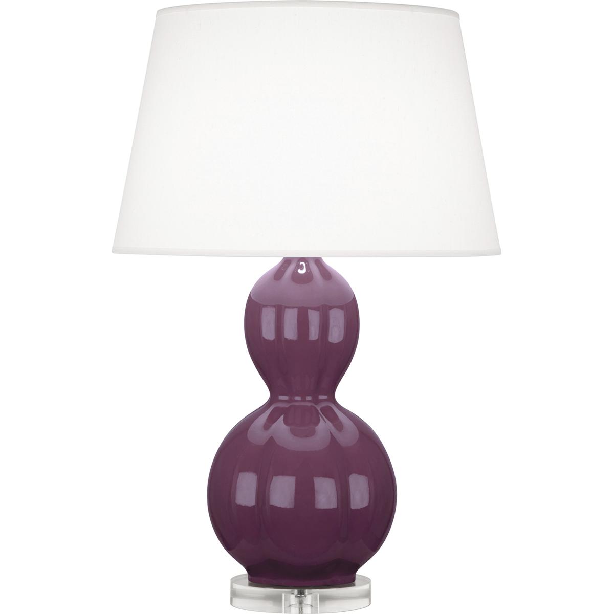 CP997 Williamsburg Randolph Table Lamp, Deep Mauve Glazed Ceramic with Lucite Base - 30.63 x 10.25 in.