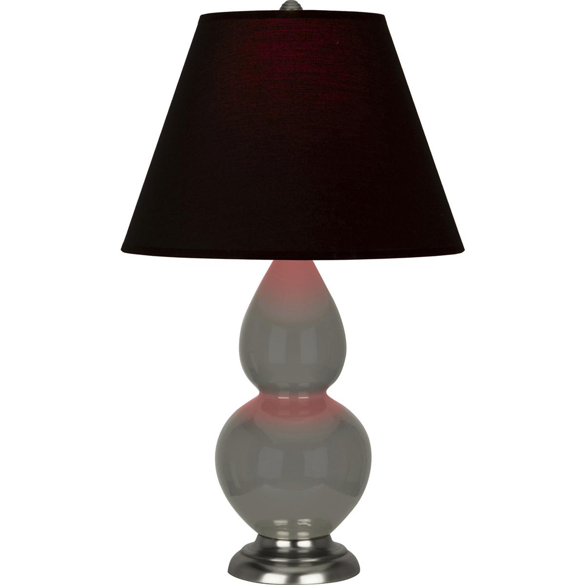 Robert Abbey CR12K Small Double Gourd 22.75 inch 150 watt Ash Glazed Ceramic with Antique Silver Accent Lamp Portable Light in Ink Black with Rose Red