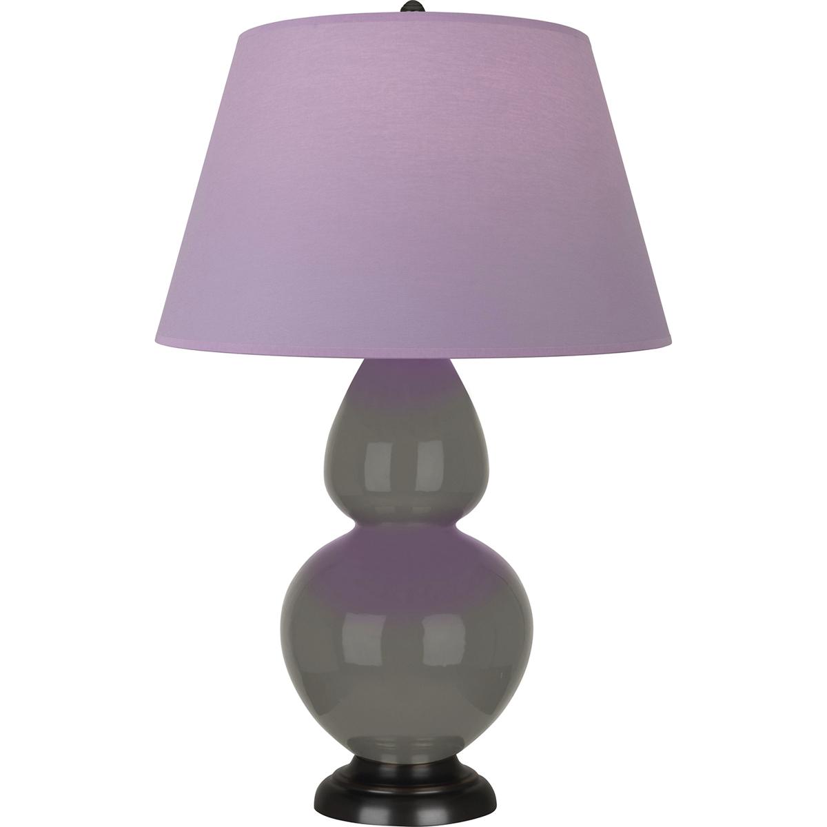 Robert Abbey CR21L Double Gourd 31 inch 150 watt Ash Glazed Ceramic with Deep Patina Bronze Table Lamp Portable Light in Lavender with Plum
