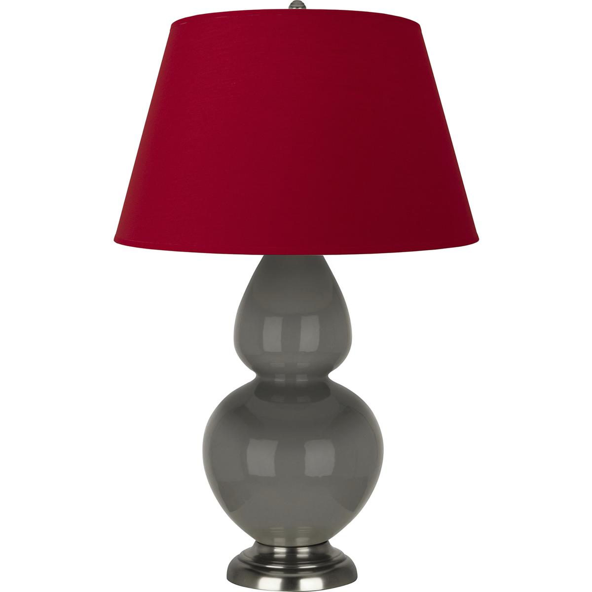 Robert Abbey CR22R Double Gourd 31 inch 150 watt Ash Glazed Ceramic with Antique Silver Table Lamp Portable Light in Rose Red with Ink Black