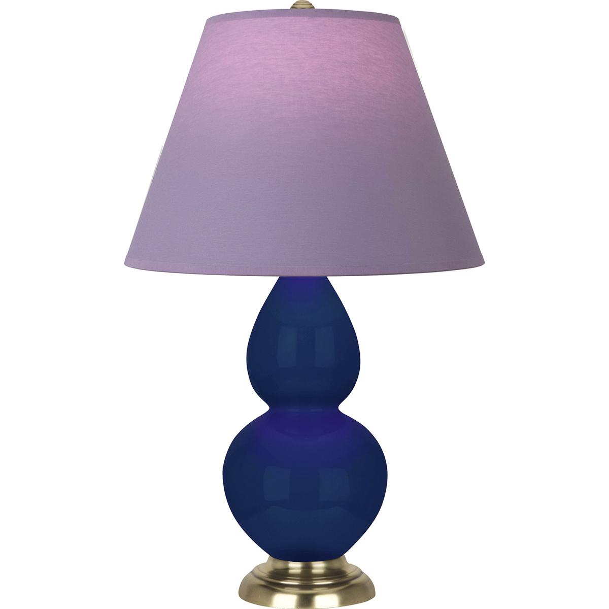 Robert Abbey CT10L Small Double Gourd 22.75 inch 150 watt Cobalt Glazed Ceramic with Antique Natural Brass Accent Lamp Portable Light in Lavender with