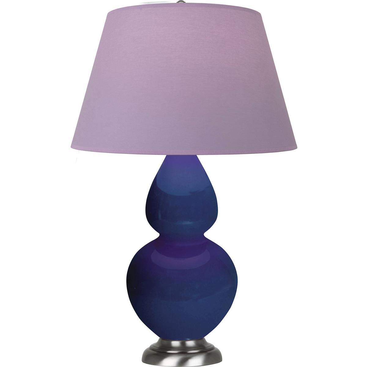Robert Abbey CT22L Double Gourd 31 inch 150 watt Cobalt Glazed Ceramic with Antique Silver Table Lamp Portable Light in Lavender with Plum