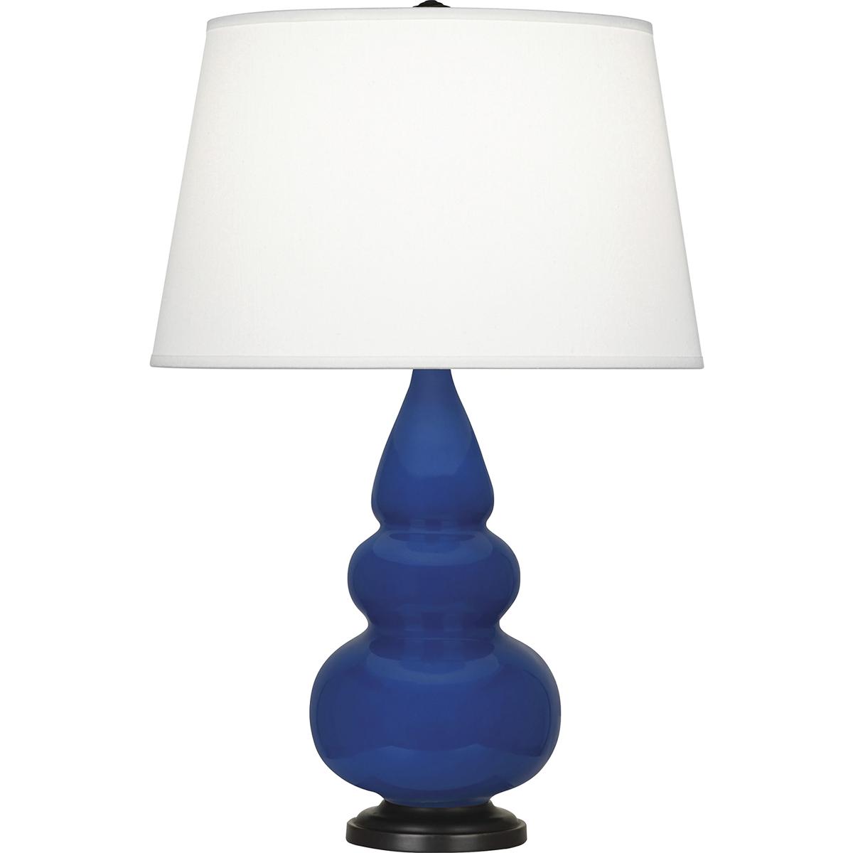 Robert Abbey CT31X Small Triple Gourd 24.38 inch 150 watt Cobalt Glazed Ceramic with Deep Patina Bronze Accent Lamp Portable Light