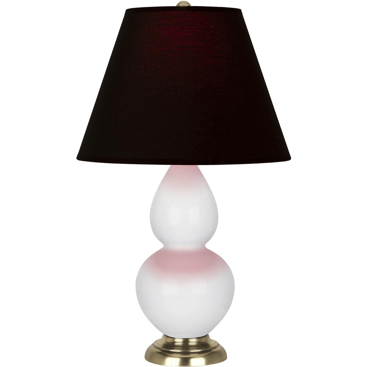 Robert Abbey DY10K Small Double Gourd 22.75 inch 150 watt Daisy Glazed Ceramic with Antique Natural Brass Accent Lamp Portable Light in Ink Black with