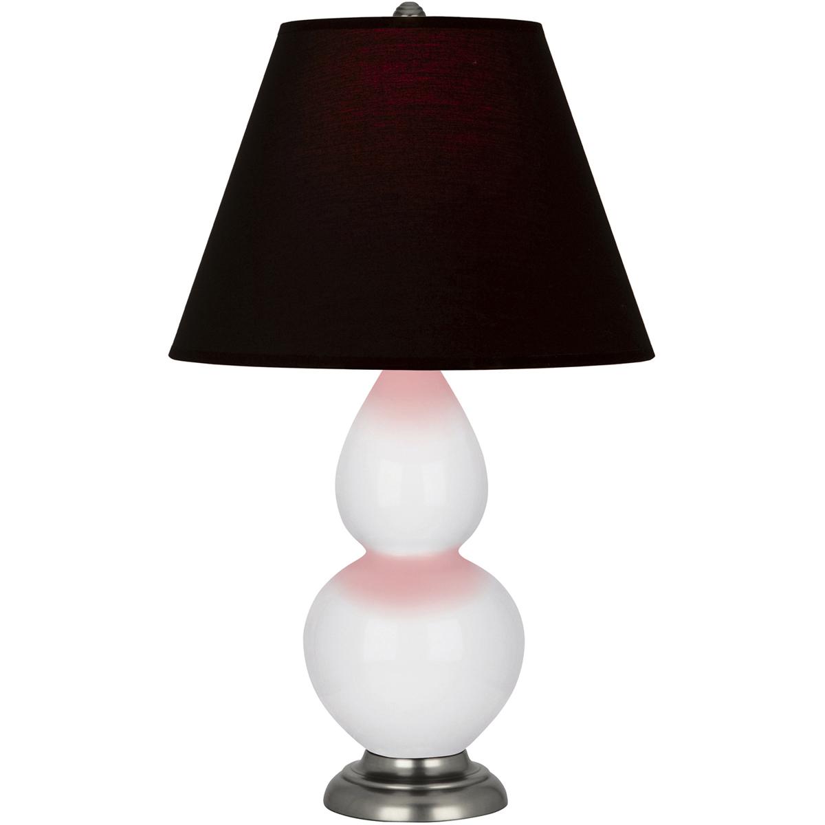 Robert Abbey DY12K Small Double Gourd 22.75 inch 150 watt Daisy Glazed Ceramic with Antique Silver Accent Lamp Portable Light in Ink Black with Rose R