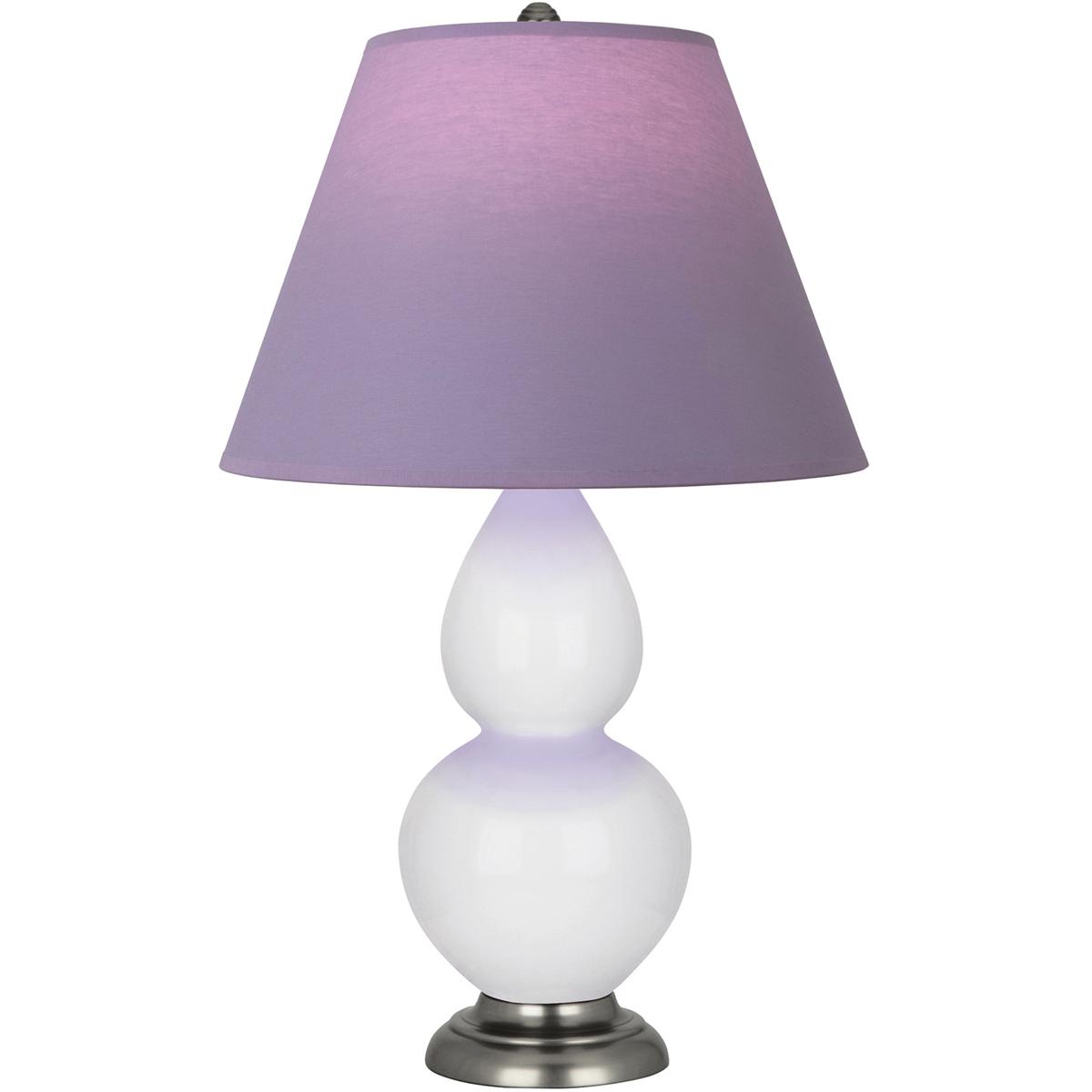 Robert Abbey DY12L Small Double Gourd 22.75 inch 150 watt Daisy Glazed Ceramic with Antique Silver Accent Lamp Portable Light in Lavender with Plum