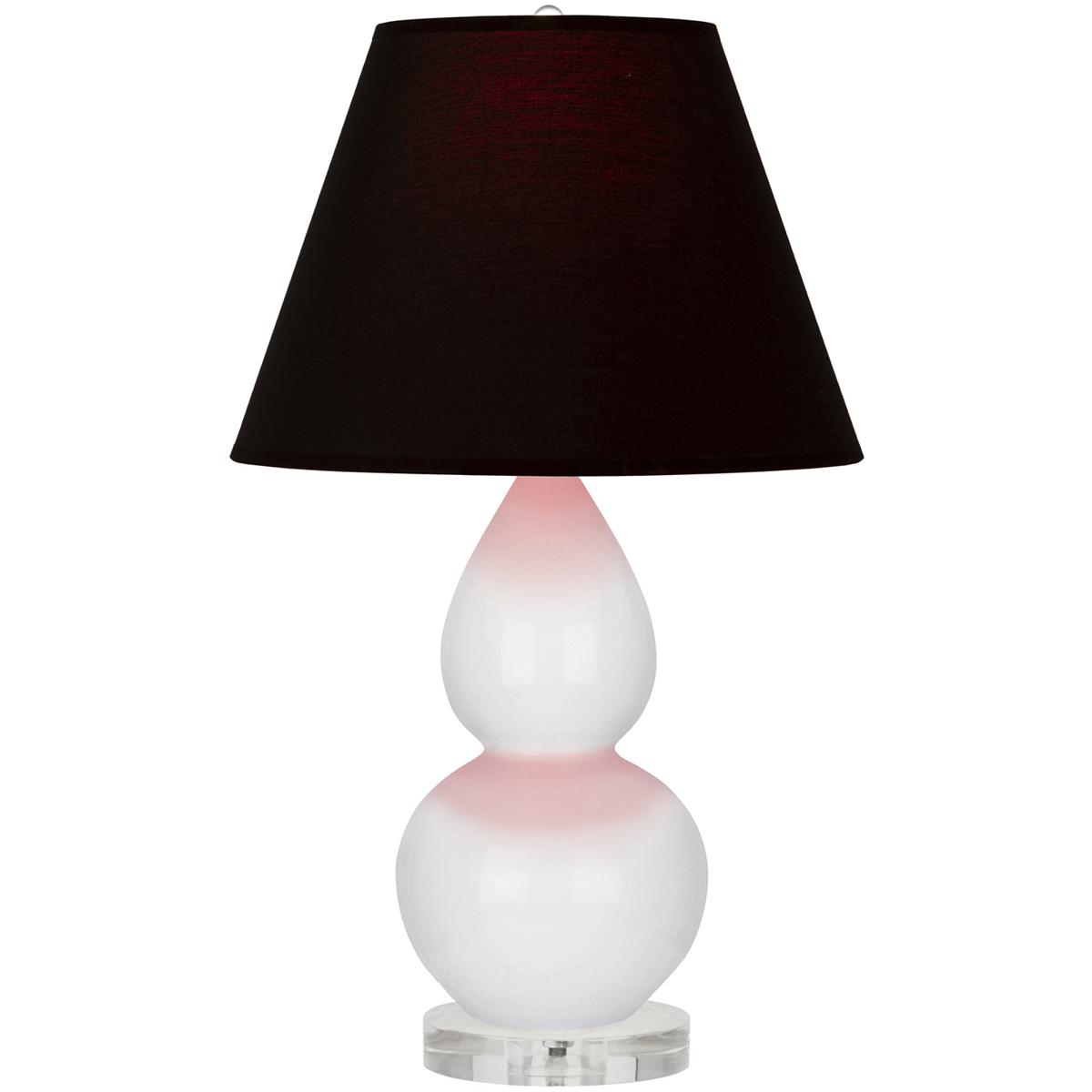 Robert Abbey DY13K Small Double Gourd 22 inch 150 watt Daisy Glazed Ceramic with Lucite Base Accent Lamp Portable Light in Ink Black with Rose Red