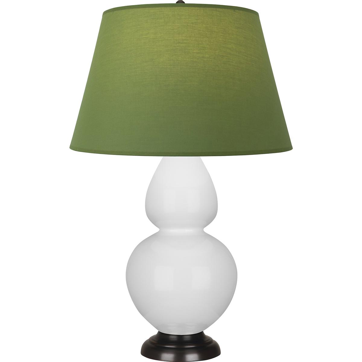 Robert Abbey DY21G Double Gourd 31 inch 150 watt Daisy Glazed Ceramic with Deep Patina Bronze Table Lamp Portable Light in Tea Green with Taupe