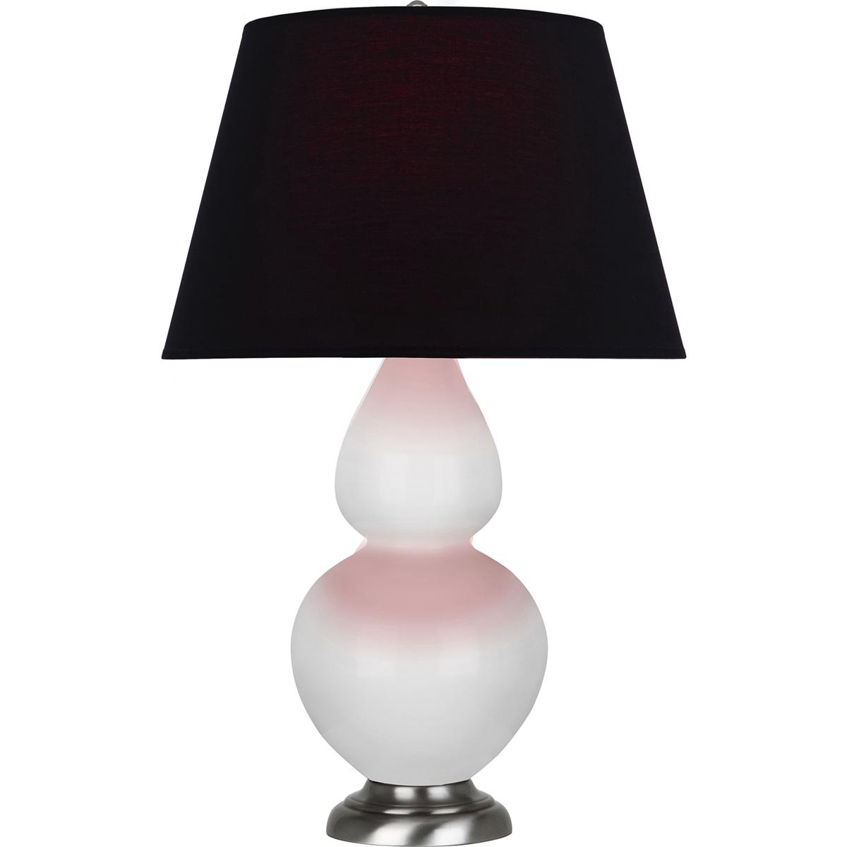 Robert Abbey DY22K Double Gourd 31 inch 150 watt Daisy Glazed Ceramic with Antique Silver Table Lamp Portable Light in Ink Black with Rose Red