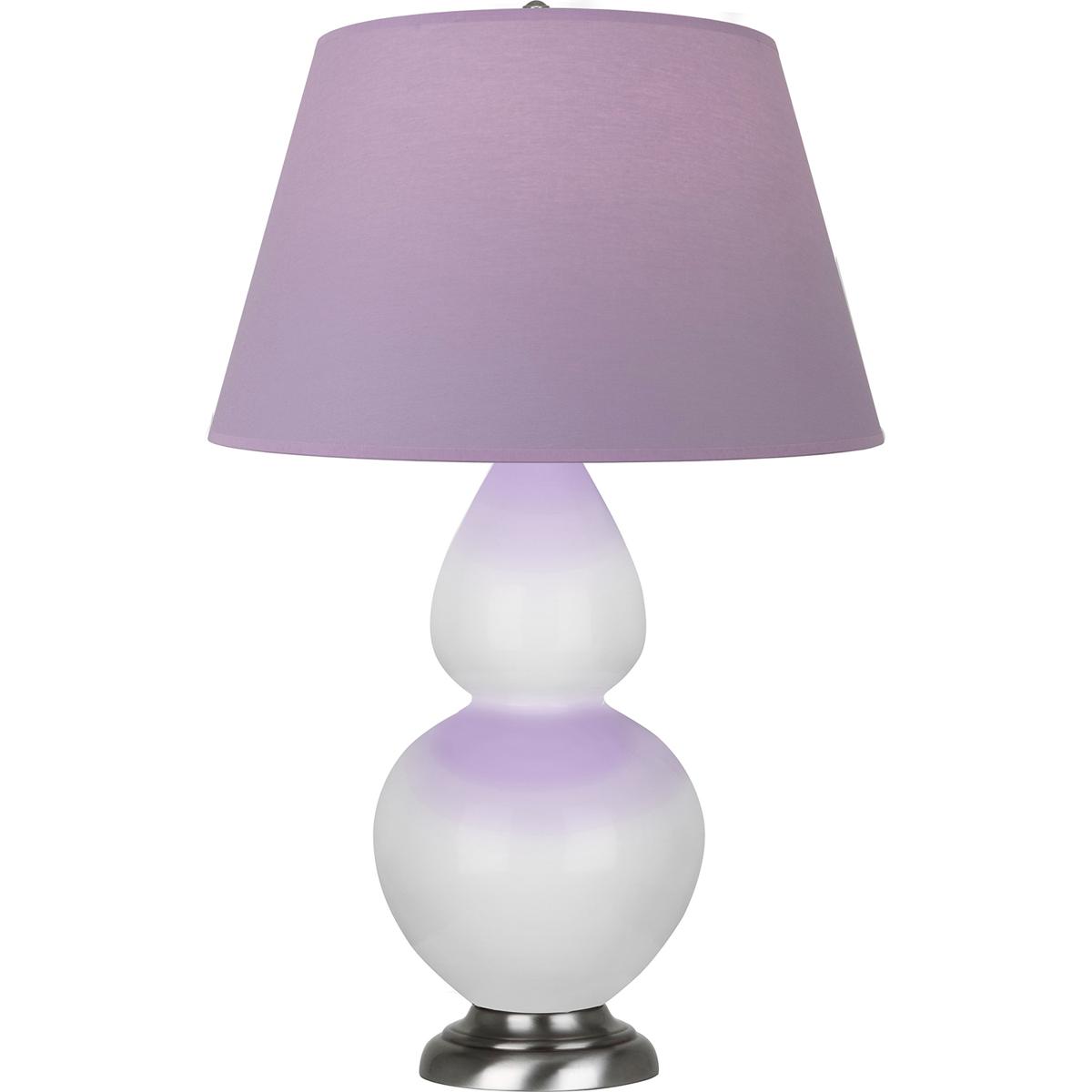 Robert Abbey DY22L Double Gourd 31 inch 150 watt Daisy Glazed Ceramic with Antique Silver Table Lamp Portable Light in Lavender with Plum