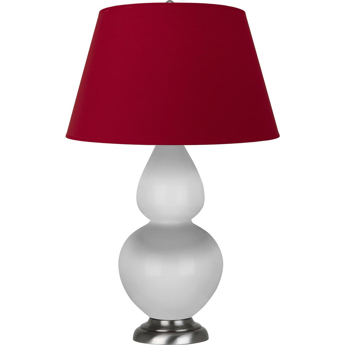 Robert Abbey DY22R Double Gourd 31 inch 150 watt Daisy Glazed Ceramic with Antique Silver Table Lamp Portable Light in Rose Red with Ink Black