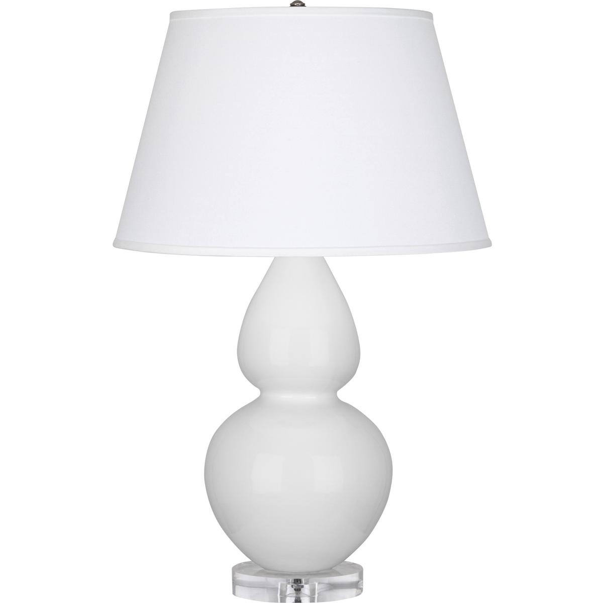 Robert Abbey DY23X Double Gourd 30 inch 150 watt Daisy Glazed Ceramic with Lucite Base Table Lamp Portable Light in Pearl Dupioni