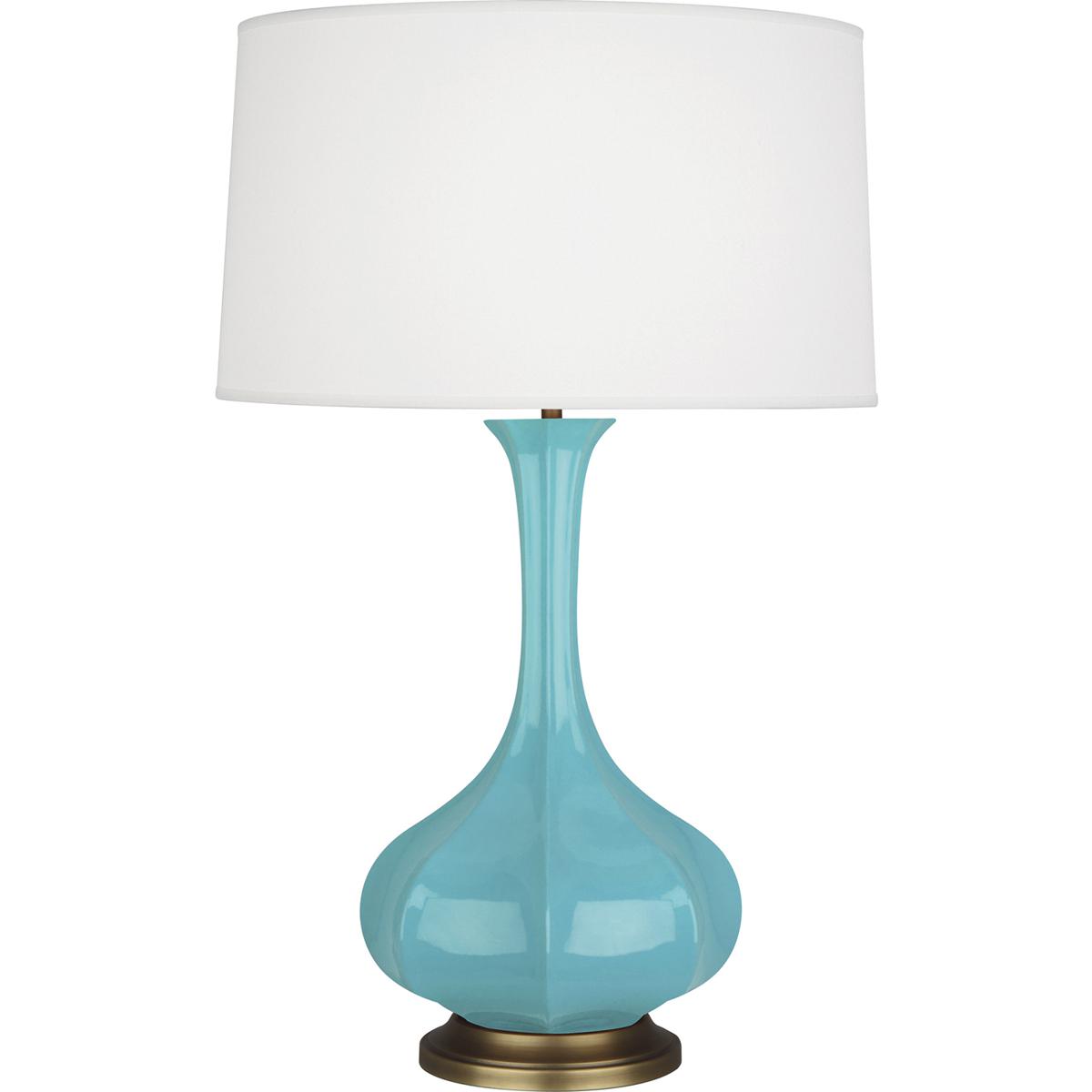 Robert Abbey EB994 Pike 31.88 inch 150 watt Egg Blue Table Lamp Portable Light in Aged Brass