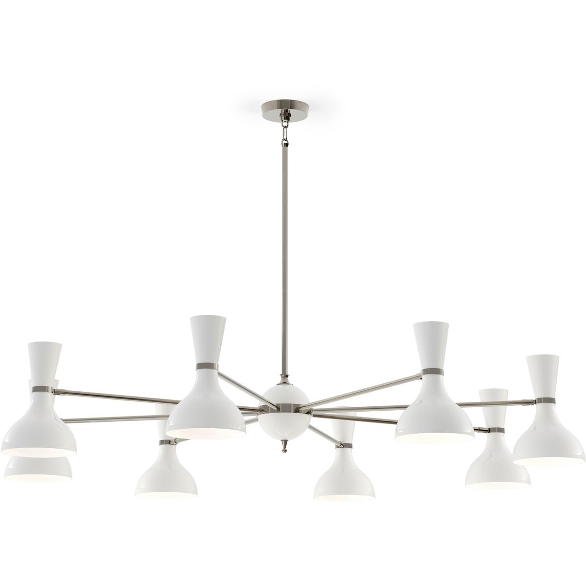 Robert Abbey LY09LY Clare 8 Light 57 inch Polished Nickel Chandelier Ceiling Light in Lily