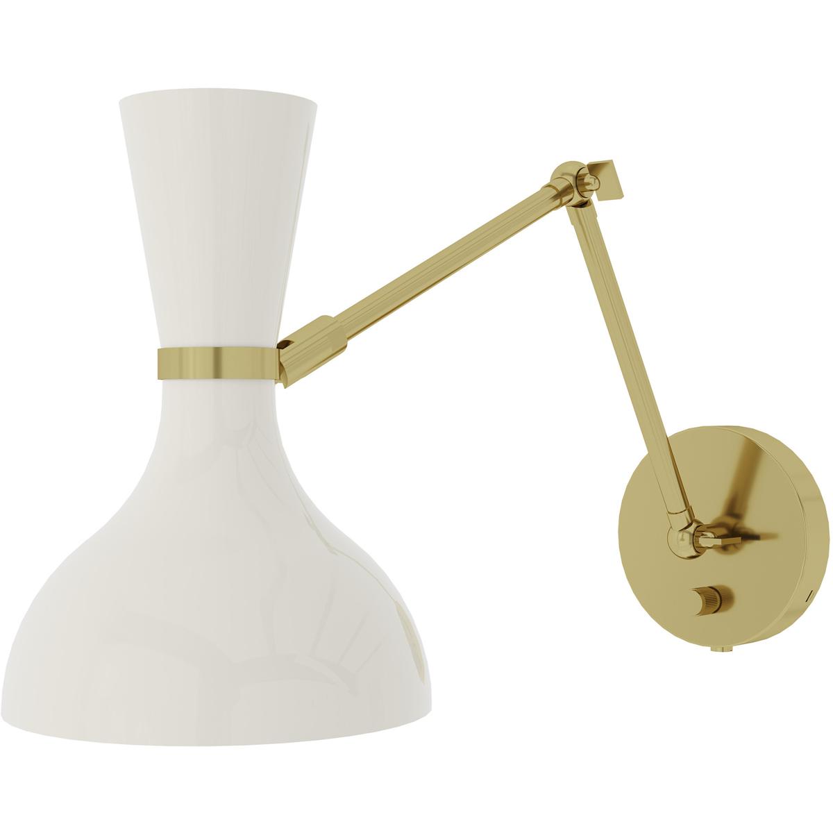 Robert Abbey LY18LY Clare 1 Light 7 inch Lily with Modern Brass Adjustable Armed Wall Sconce Wall Light