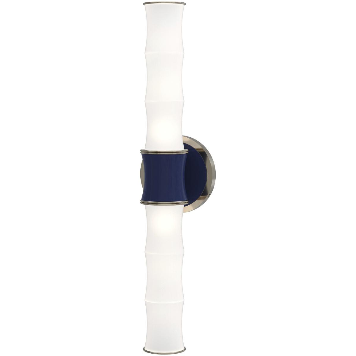 Robert Abbey MB84 Kane 2 Light 5 inch Midnight Blue with Polished Nickel ADA Wall Sconce Wall Light