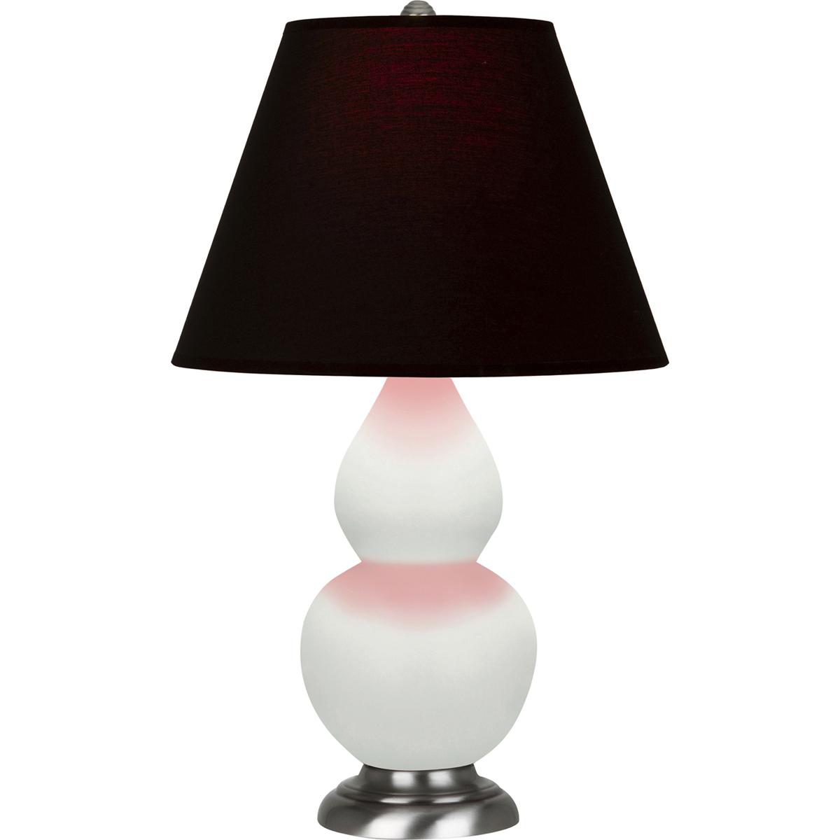 Robert Abbey MCL52K Small Double Gourd 22.75 inch 150 watt Matte Celadon Glazed Ceramic with Antique Silver Accent Lamp Portable Light in Ink Black wi