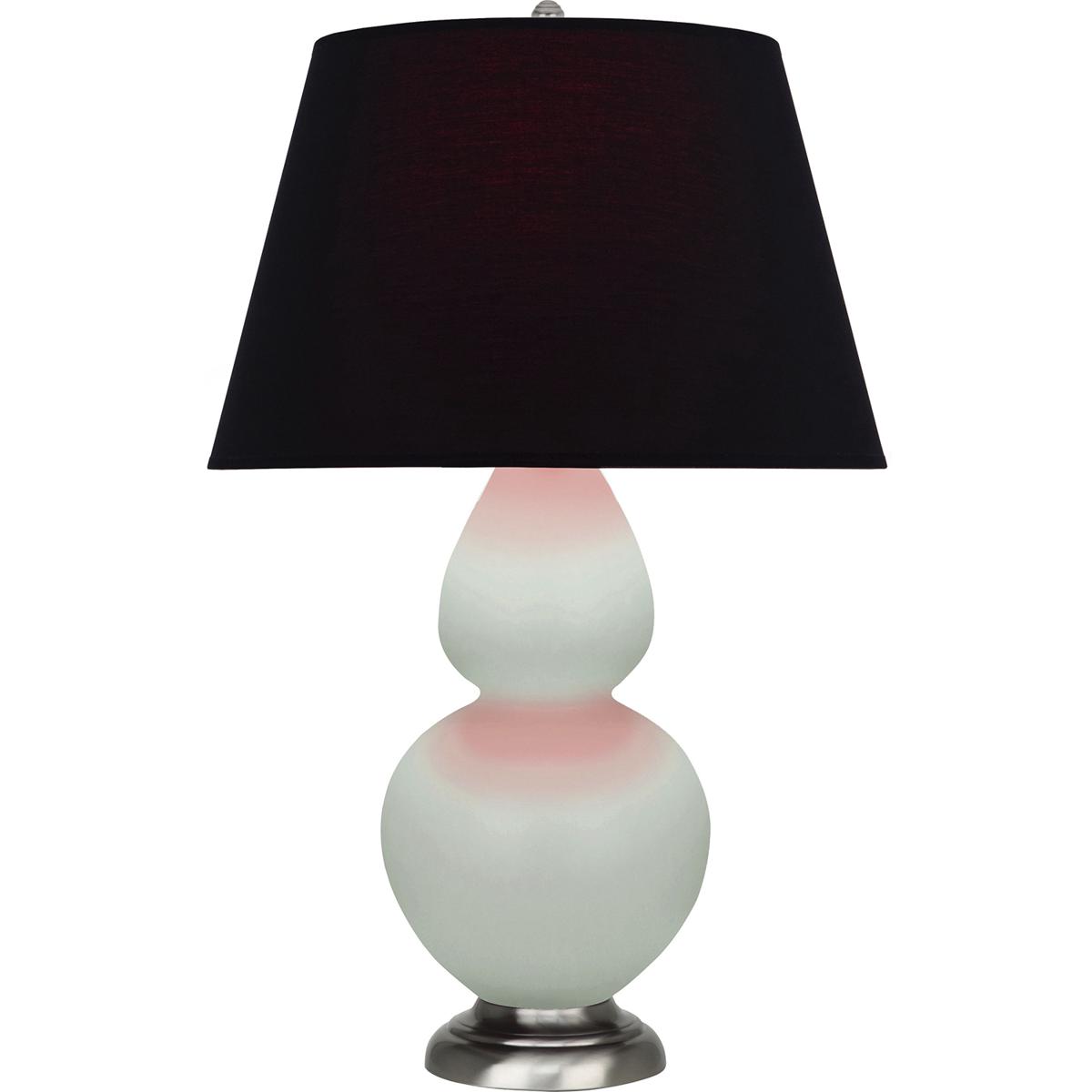 Robert Abbey MCL59K Double Gourd 31 inch 150 watt Matte Celadon Glazed Ceramic with Antique Silver Table Lamp Portable Light in Ink Black with Rose Re
