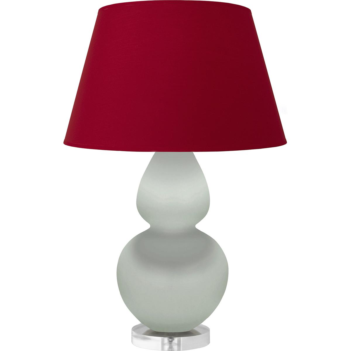 Robert Abbey MCL62R Double Gourd 30 inch 150 watt Matte Celadon Glazed Ceramic with Lucite Base Table Lamp Portable Light in Rose Red with Ink Black