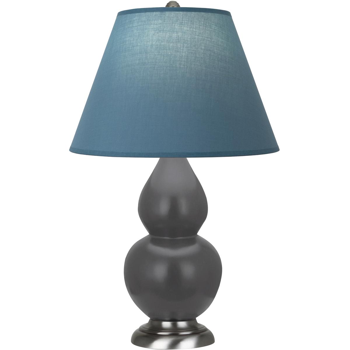 Robert Abbey MCR52B Small Double Gourd 22.75 inch 150 watt Matte Ash Glazed Ceramic with Antique Silver Accent Lamp Portable Light in Bright Blue with