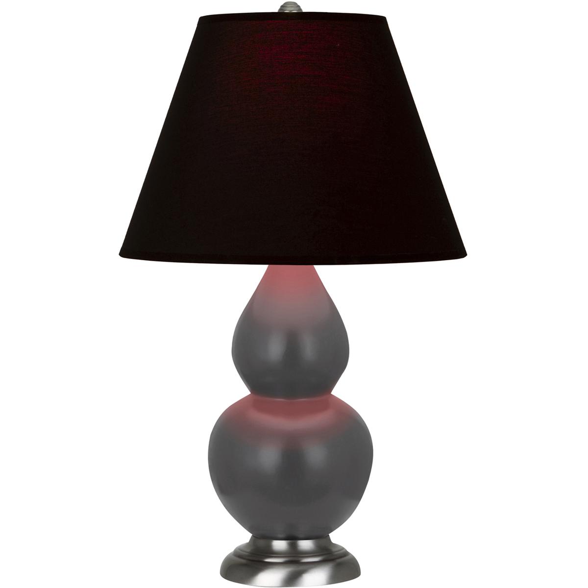 Robert Abbey MCR52K Small Double Gourd 22.75 inch 150 watt Matte Ash Glazed Ceramic with Antique Silver Accent Lamp Portable Light in Ink Black with R