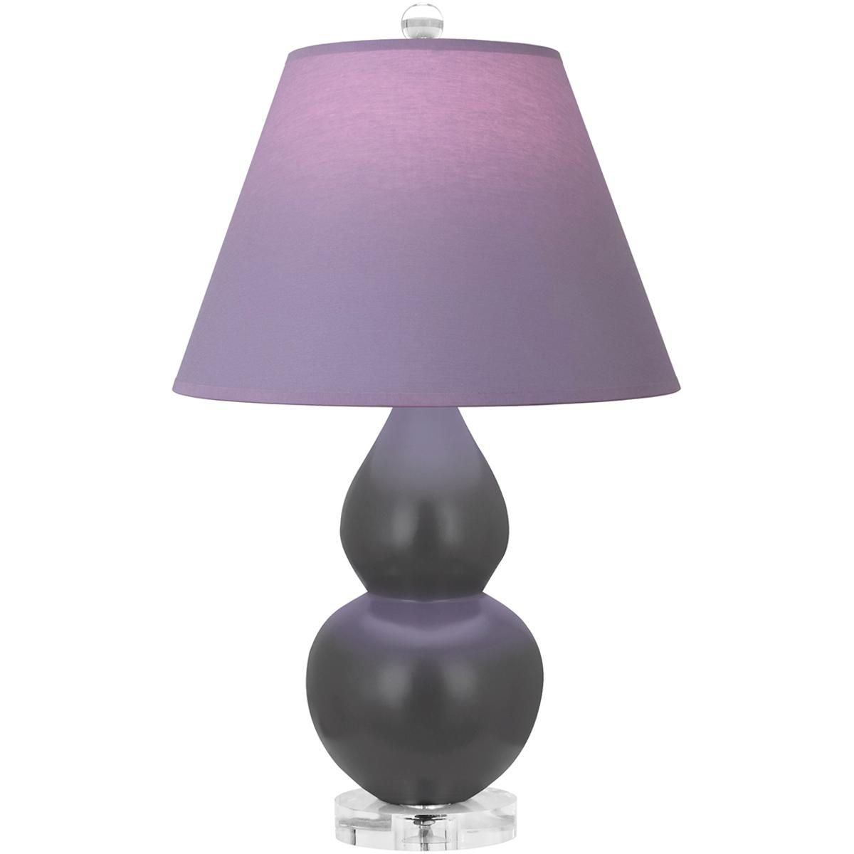 Robert Abbey MCR53L Small Double Gourd 22 inch 150 watt Matte Ash Glazed Ceramic with Lucite Base Accent Lamp Portable Light in Lavender with Plum