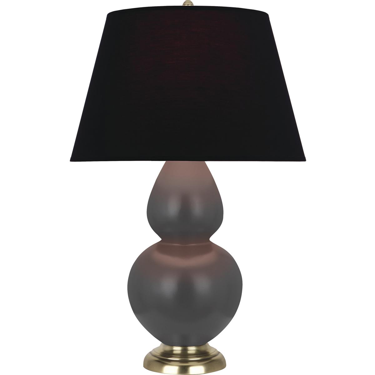 Robert Abbey MCR55K Double Gourd 31 inch 150 watt Matte Ash Glazed Ceramic with Antique Brass Table Lamp Portable Light in Ink Black with Rose Red