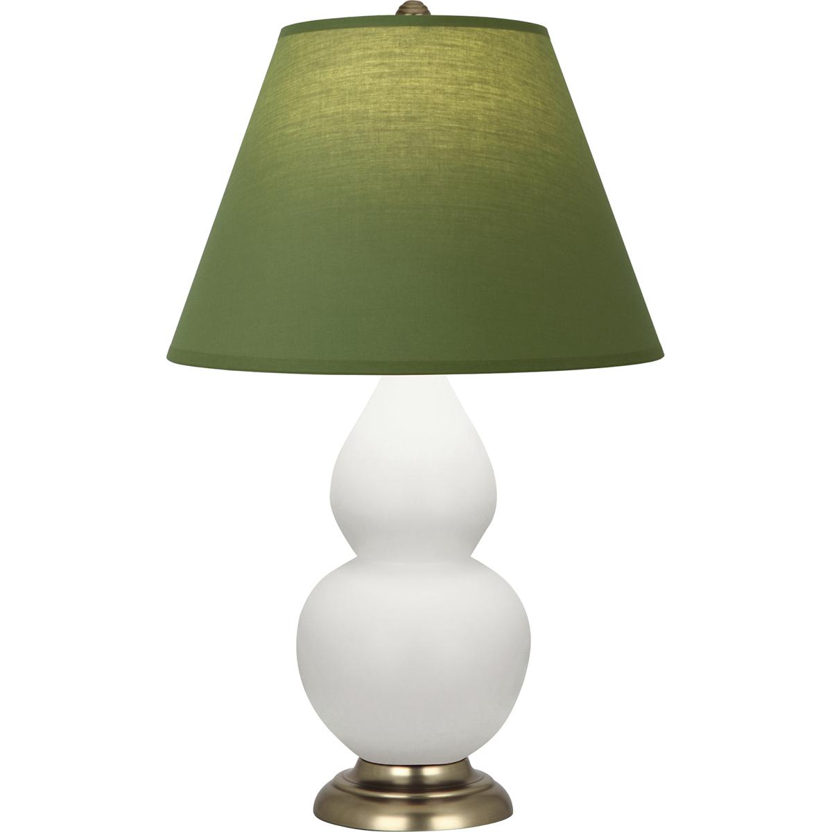 Robert Abbey MDY10G Small Double Gourd 22.75 inch 150 watt Matte Daisy Glazed Ceramic with Antique Natural Brass Accent Lamp Portable Light in Tea Gre