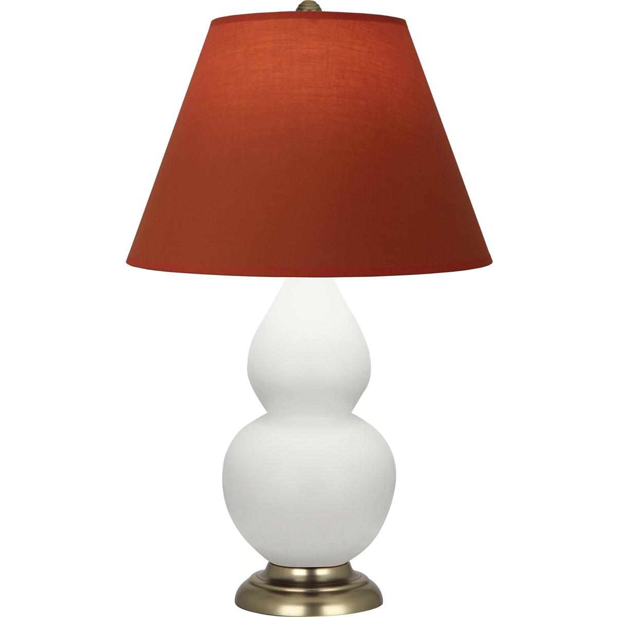 Robert Abbey MDY10T Small Double Gourd 22.75 inch 150 watt Matte Daisy Glazed Ceramic with Antique Natural Brass Accent Lamp Portable Light in Tangeri