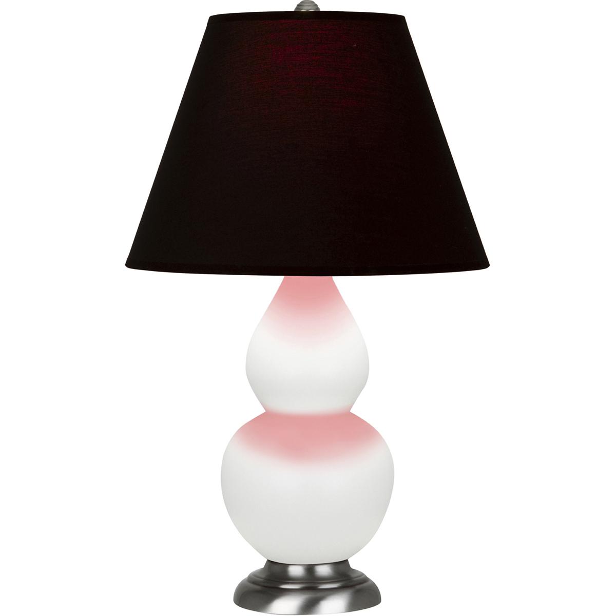 Robert Abbey MDY12K Small Double Gourd 22.75 inch 150 watt Matte Daisy Glazed Ceramic with Antique Silver Accent Lamp Portable Light in Ink Black with