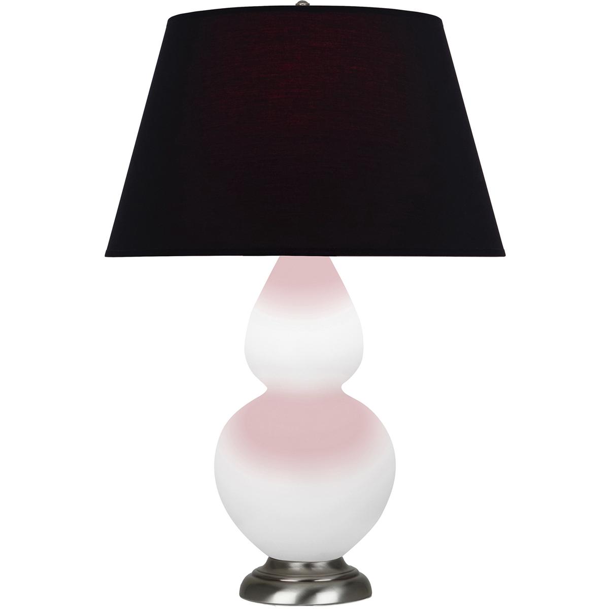 Robert Abbey MDY22K Double Gourd 31 inch 150 watt Matte Daisy Glazed Ceramic with Antique Silver Table Lamp Portable Light in Ink Black with Rose Red