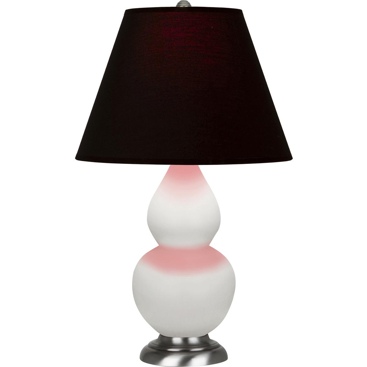 Robert Abbey MLY52K Small Double Gourd 22.75 inch 150 watt Matte Lily Glazed Ceramic with Antique Silver Accent Lamp Portable Light in Ink Black with