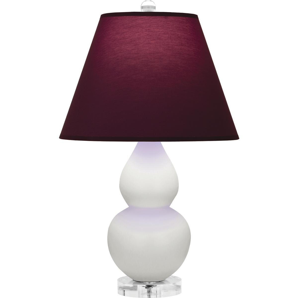 Robert Abbey MLY53P Small Double Gourd 22 inch 150 watt Matte Lily Glazed Ceramic with Lucite Base Accent Lamp Portable Light in Plum with Lavender