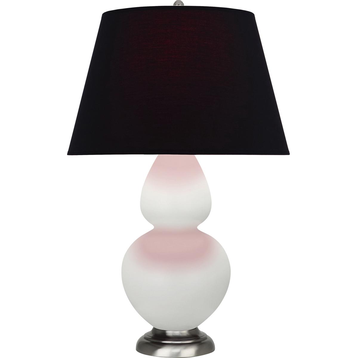 Robert Abbey MLY59K Double Gourd 31 inch 150 watt Matte Lily Glazed Ceramic with Antique Silver Table Lamp Portable Light in Ink Black with Rose Red
