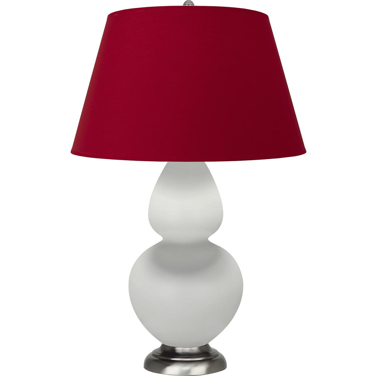 Robert Abbey MLY59R Double Gourd 31 inch 150 watt Matte Lily Glazed Ceramic with Antique Silver Table Lamp Portable Light in Rose Red with Ink Black