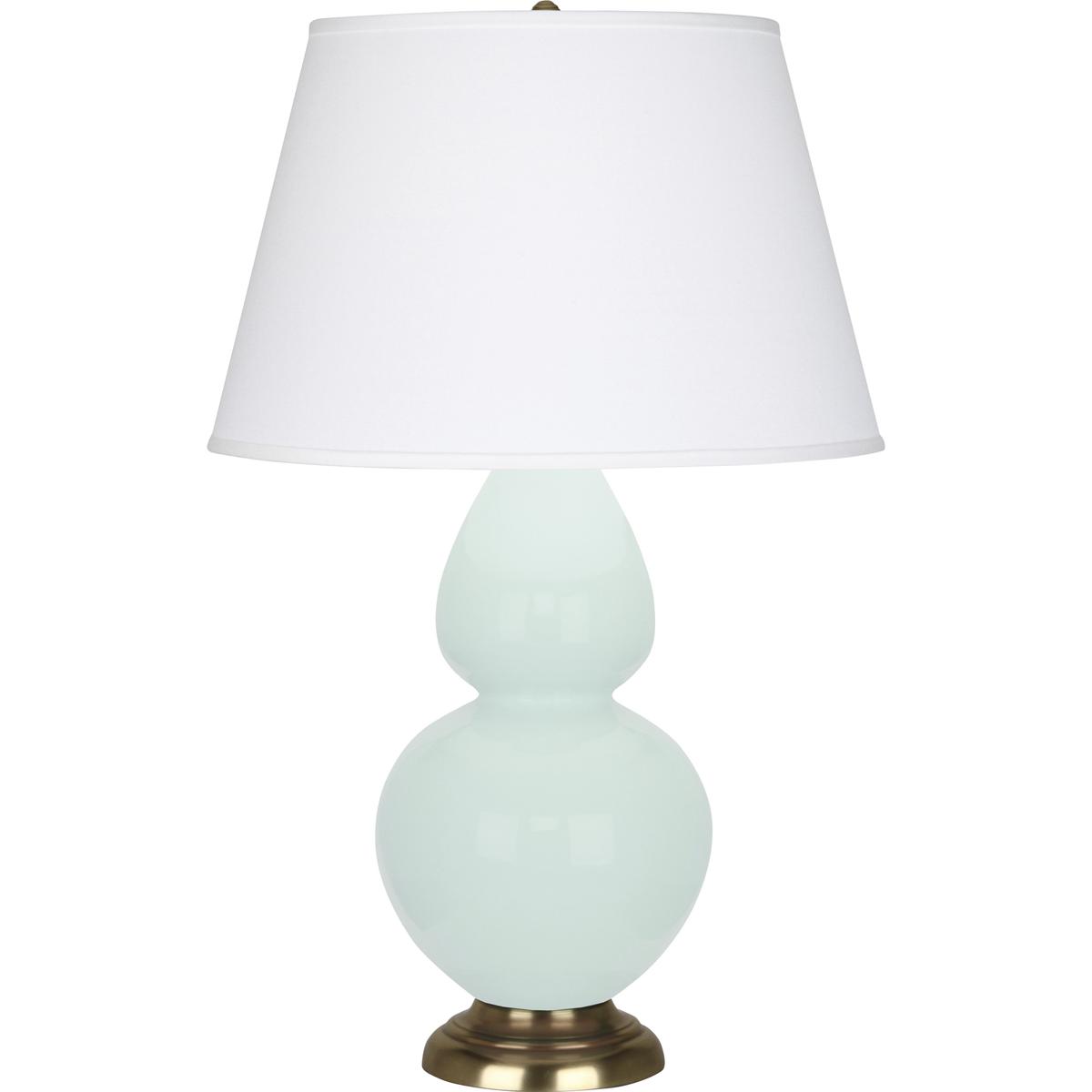 Robert Abbey MN20X Double Gourd 31 inch 150 watt Mint with Antique Brass Table Lamp Portable Light in Pearl Dupioni