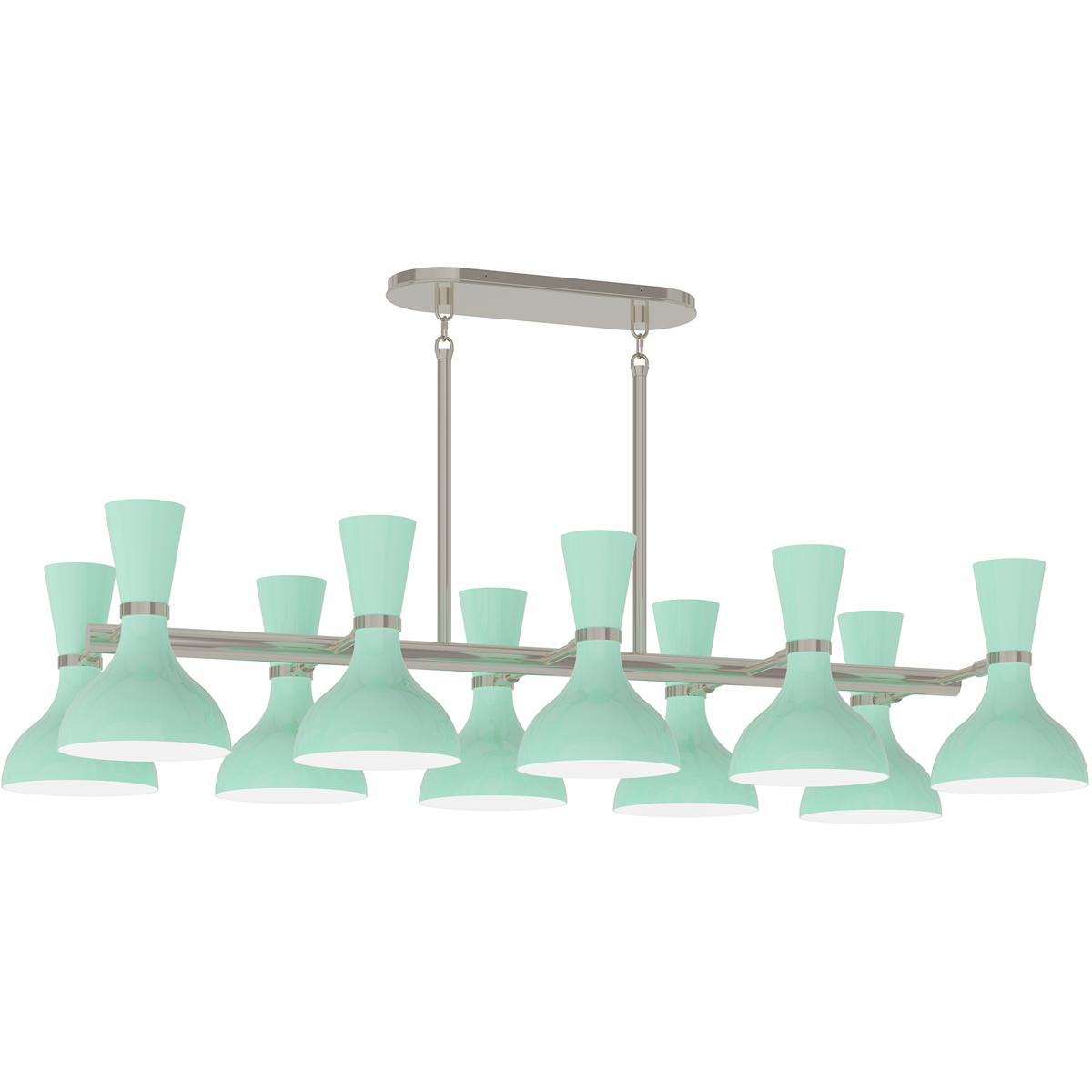 Robert Abbey MN21MN Clare 10 Light 54.75 inch Polished Nickel Chandelier Ceiling Light in Mint