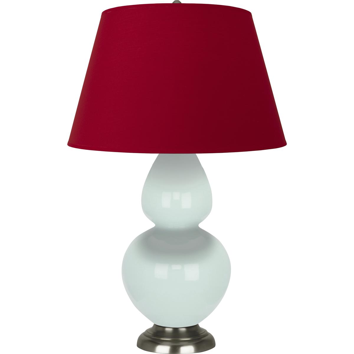 Robert Abbey MN22R Double Gourd 31 inch 150 watt Mint with Antique Silver Table Lamp Portable Light in Rose Red with Ink Black