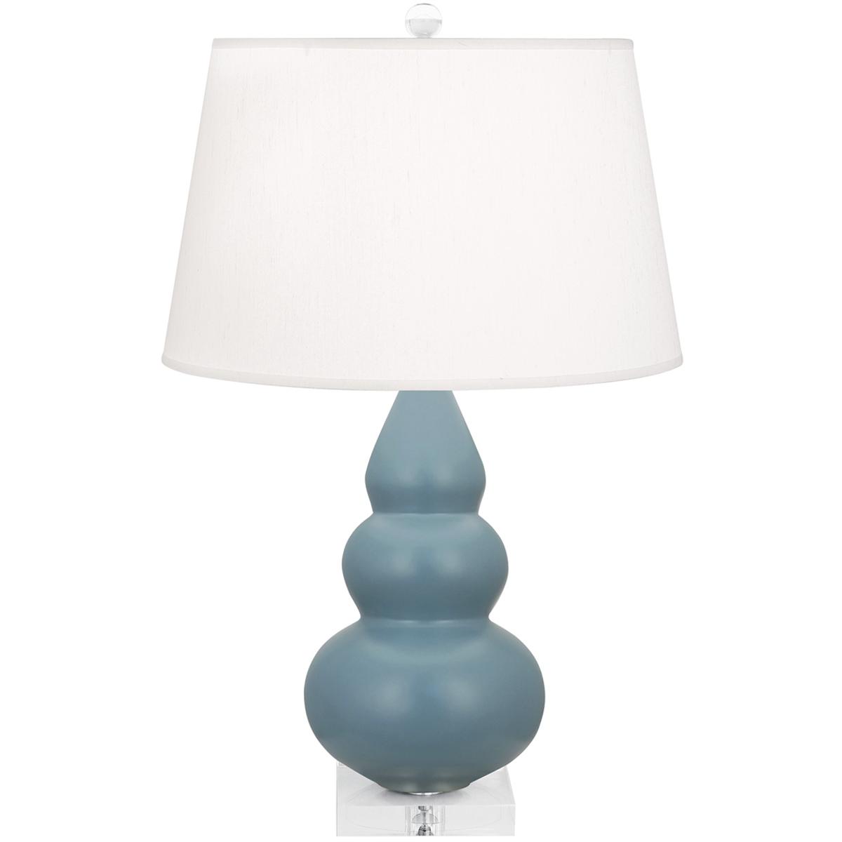 Robert Abbey MOB33 Small Triple Gourd 24 inch 150 watt Matte Steel Blue Accent Lamp Portable Light in Lucite