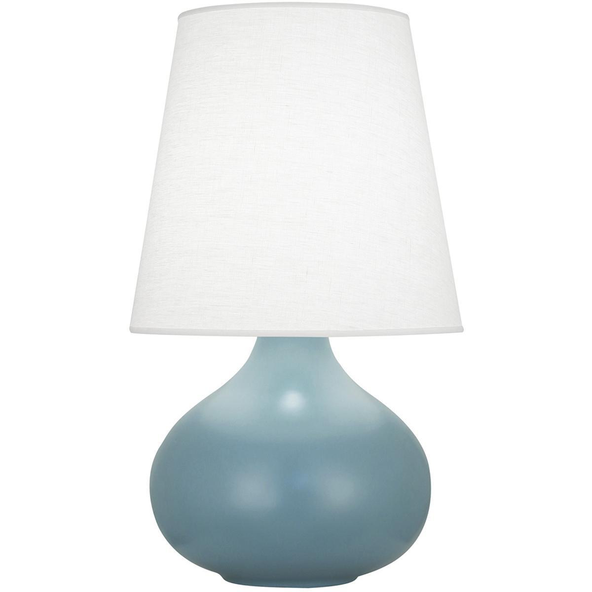 Robert Abbey MOB93 Small June 235 inch 150 watt Matte Steel Blue Accent Lamp Portable Light in Oyster Linen
