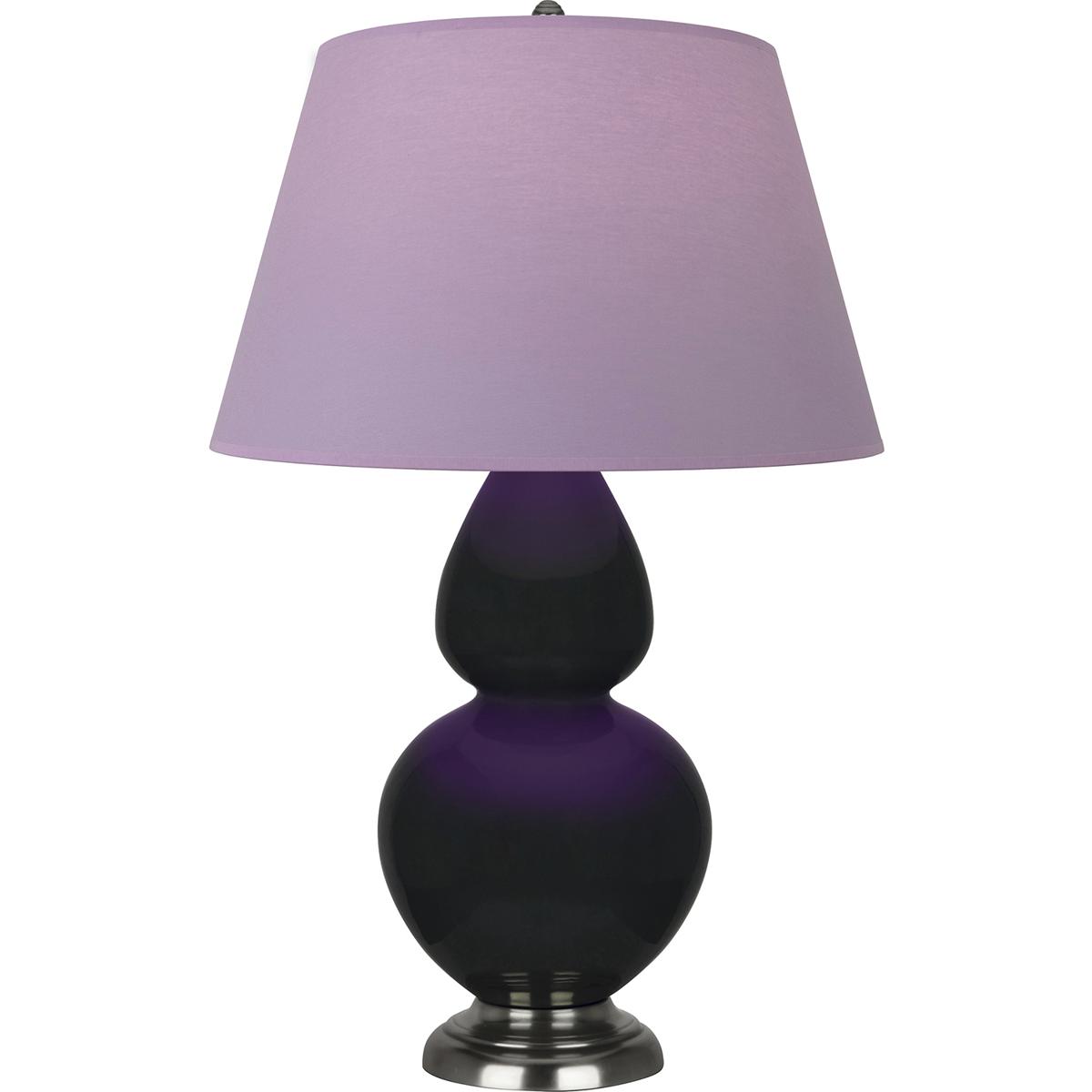 Robert Abbey OS22L Double Gourd 31 inch 150 watt Obsidian Glazed Ceramic with Antique Silver Table Lamp Portable Light in Lavender with Plum