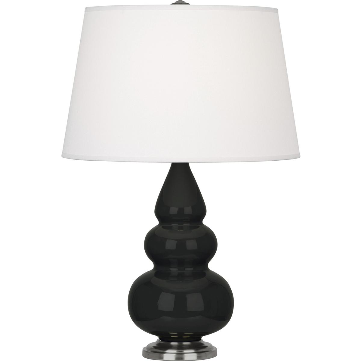 Robert Abbey OS32X Small Triple Gourd 24.38 inch 150 watt Obsidian Glaze with Antique Silver Accent Lamp Portable Light