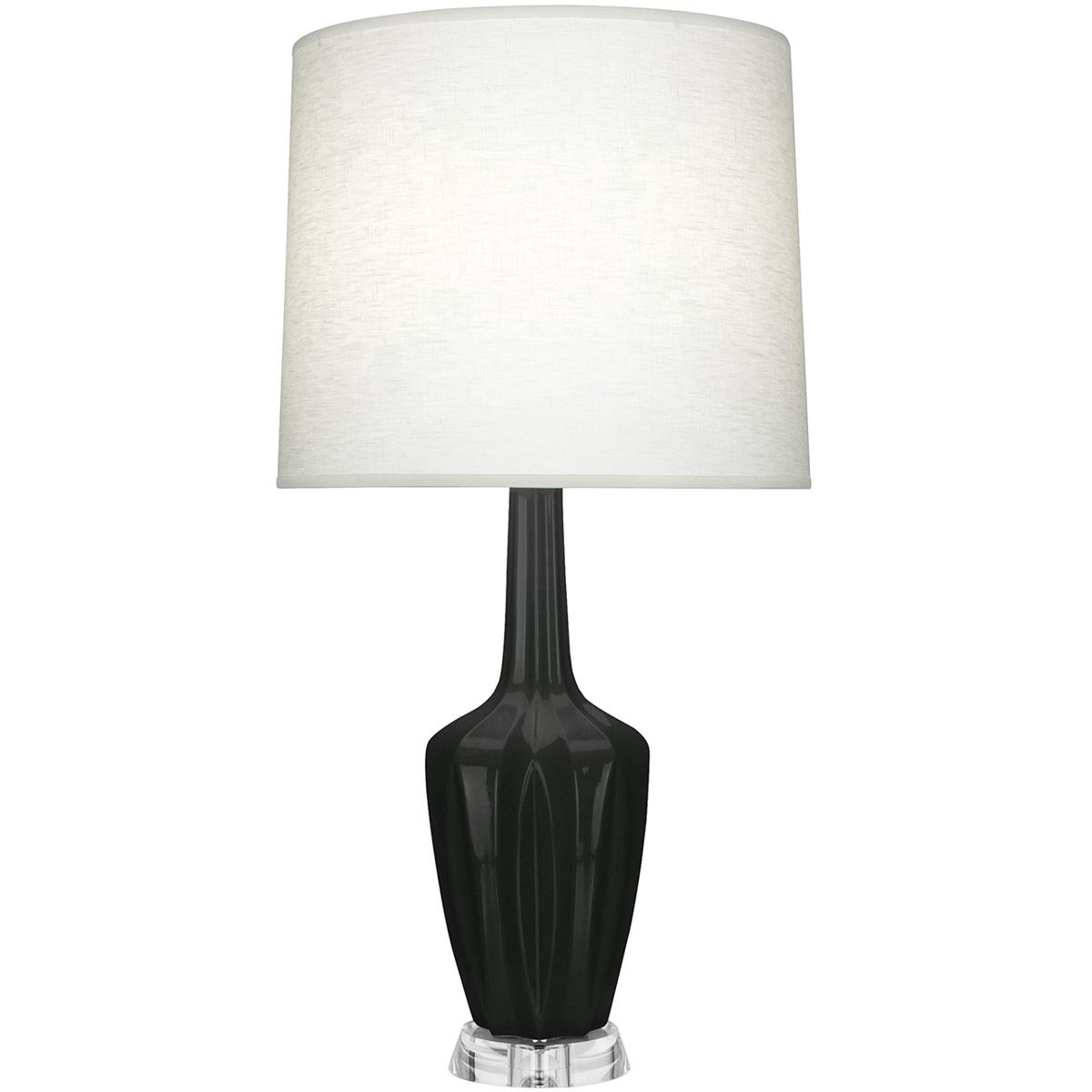 Robert Abbey OS35 Small Emma 30 inch 150 watt Obsidian Glazed Ceramic with Polished Nickel and Lucite Accent Lamp Portable Light